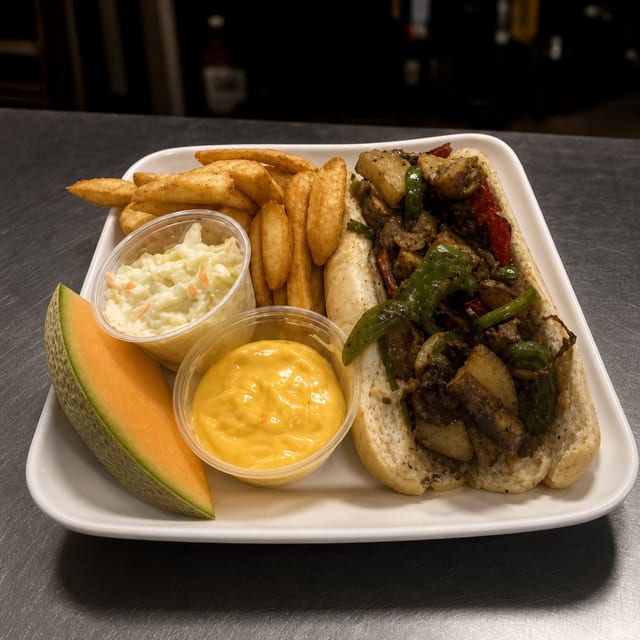 Italian Cheesesteak Sandwich Platter.